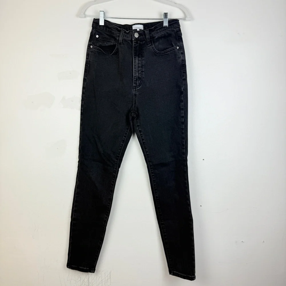 WeWoreWhat Black High Rise Skinny Jeans Modern Minimal Stretch Denim